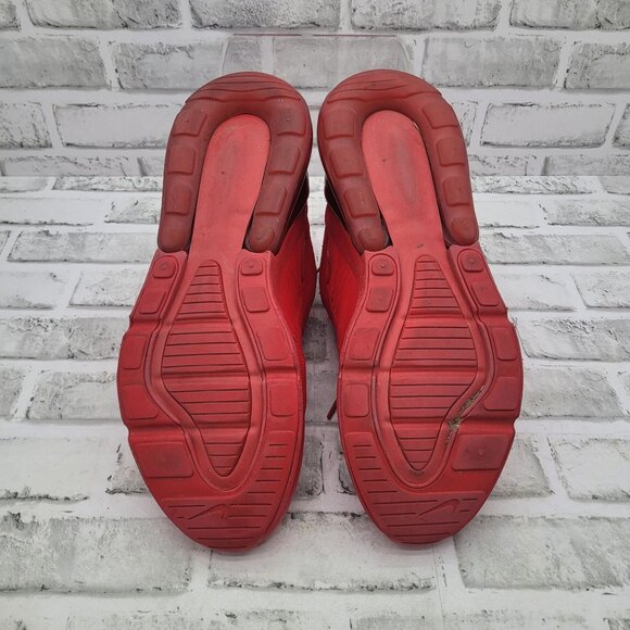 Nike Air Max 270 GS Triple Red University Running Shoes Men's size 13 - Picture 6 of 10